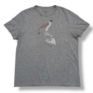 RICHARDS Grey Crew Neck Shirt Faded Pelican Graphic